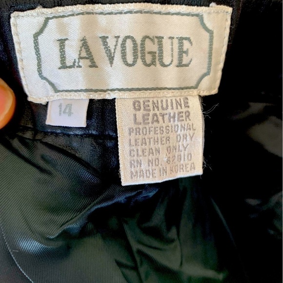 LA Vogue 100% Genuine Leather Pants Black Size 14 Vintage - Picture 12 of 14